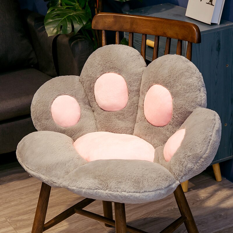 Kawaii Cat Paw Plush Brinquedos, Almofada de Chão Recheado Macio, Cadeira Bonito, Sofá Butt Pad, Decoração do Quarto de Casa, Office Nap Dolls, 70x60cm