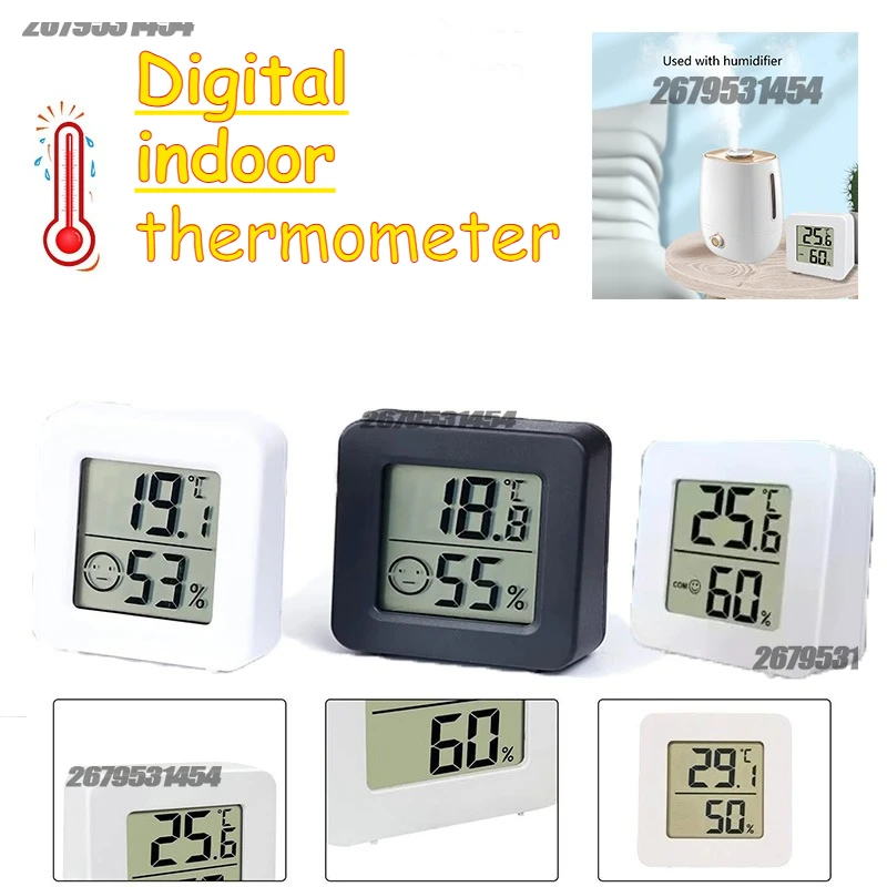 Digitale thermometer Mini-temperatuur- en vochtigheidsmeter voor binnen Slaapkamermeter Draagbaar elektronisch display Vochtigheid en temperatuur