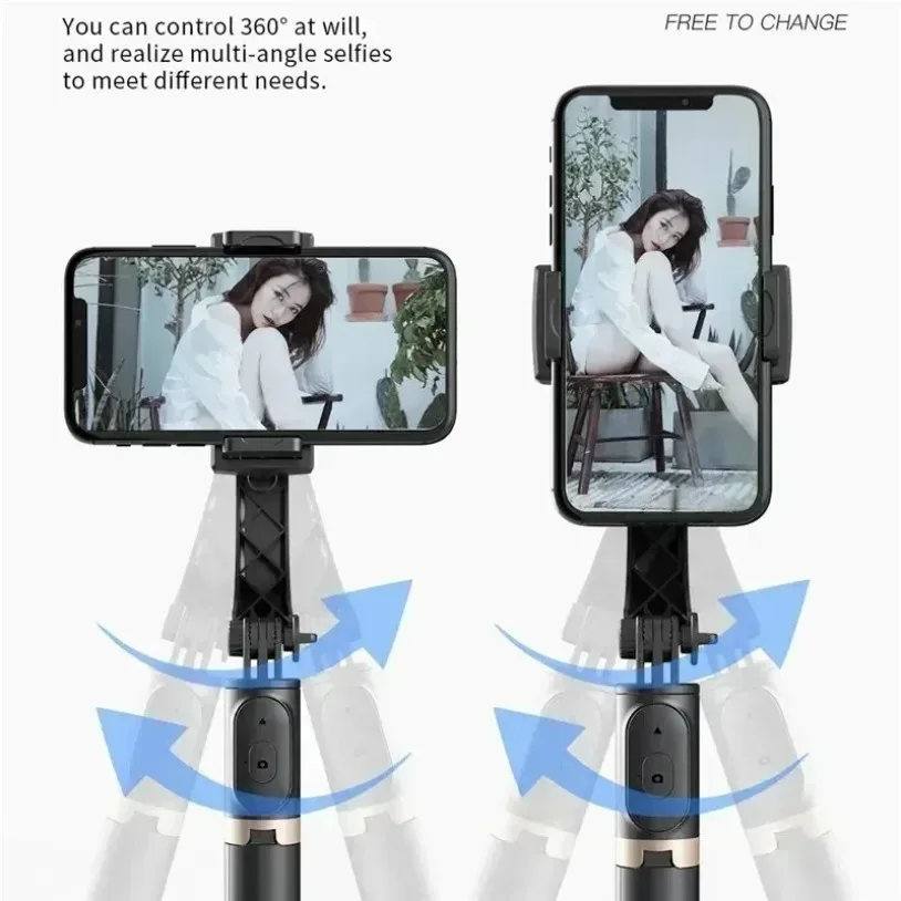 Supporto per selfie stick Bluetooth per telefono cellulare Stabilizzatore cardanico Treppiede portatile Staffa per registrazione video con telecomando