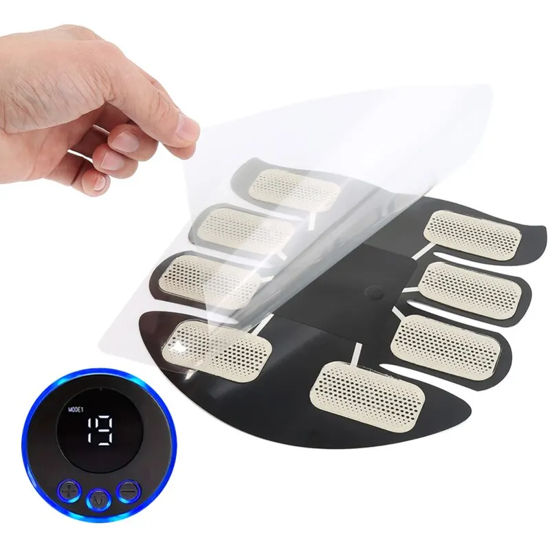 Massageador muscular abdominal fitness abs braço treinamento remendos instrumento de exercício muscular carregamento usb casa homem