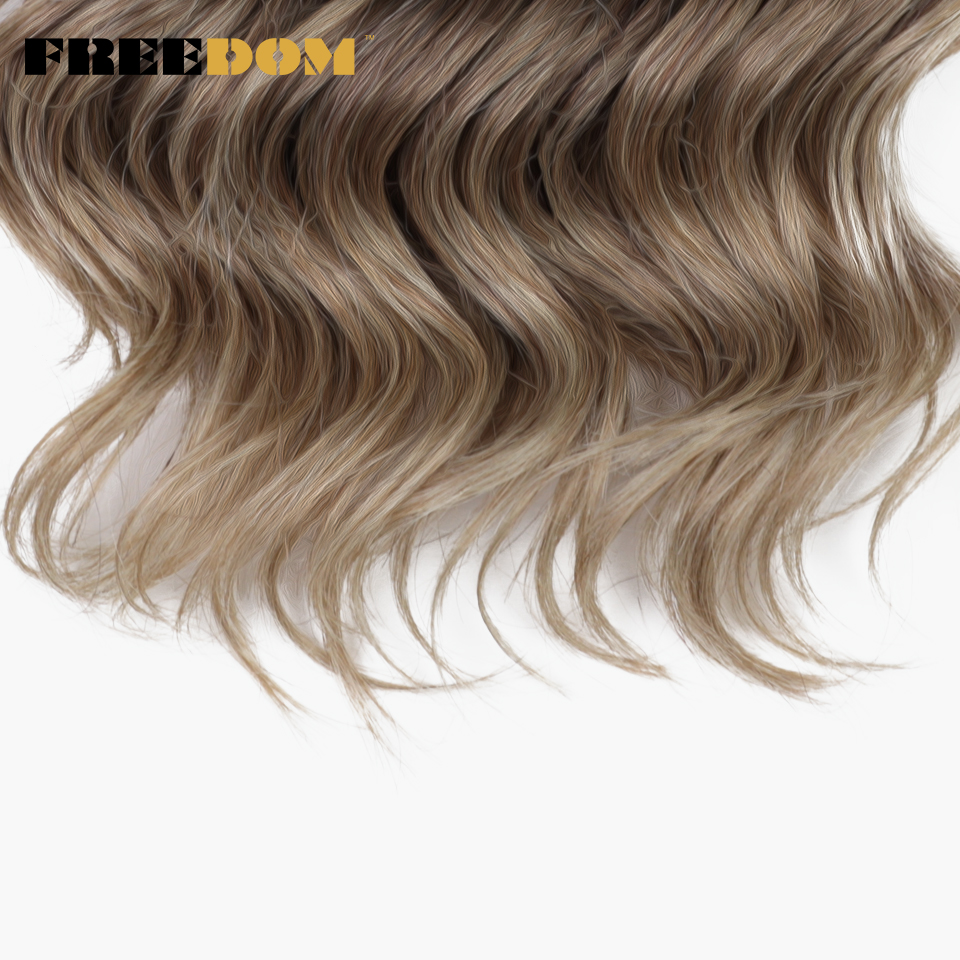 自由合成ツイストかぎ針編みカーリーヘア 16 インチディープウェーブ三つ編みヘアオンブルブロンドブラウンウォーターウェーブ編みヘアエクステンション