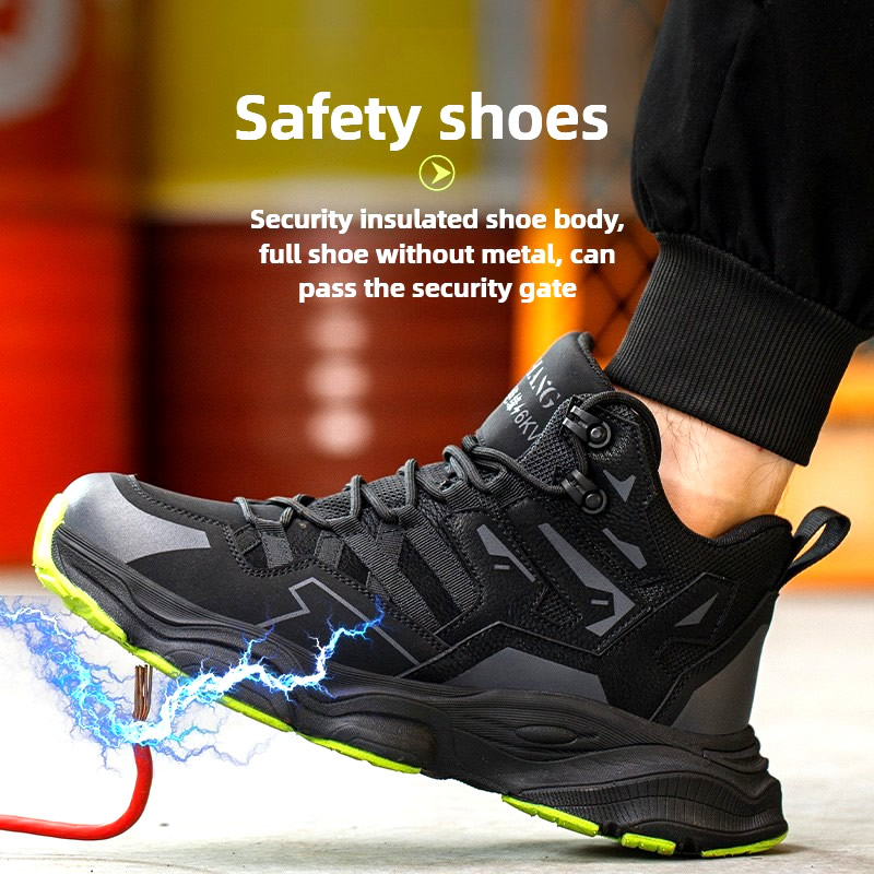Lightweight Durable Safety Boots Anti-Smash Anti-Puncture Comfortable Breathable Work Shoes for Outdoor Use
