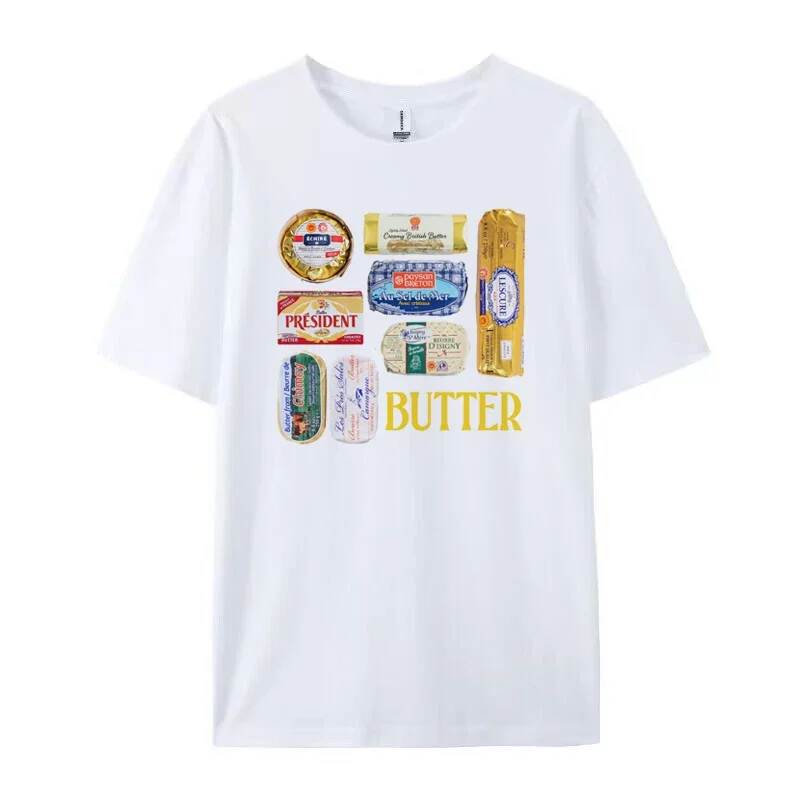女性 90 年代レトロバターグラフィック Tシャツおかしいバター恋人 Tシャツかわいいグルメ Tシャツユニセックスヴィンテージグランジ美的服