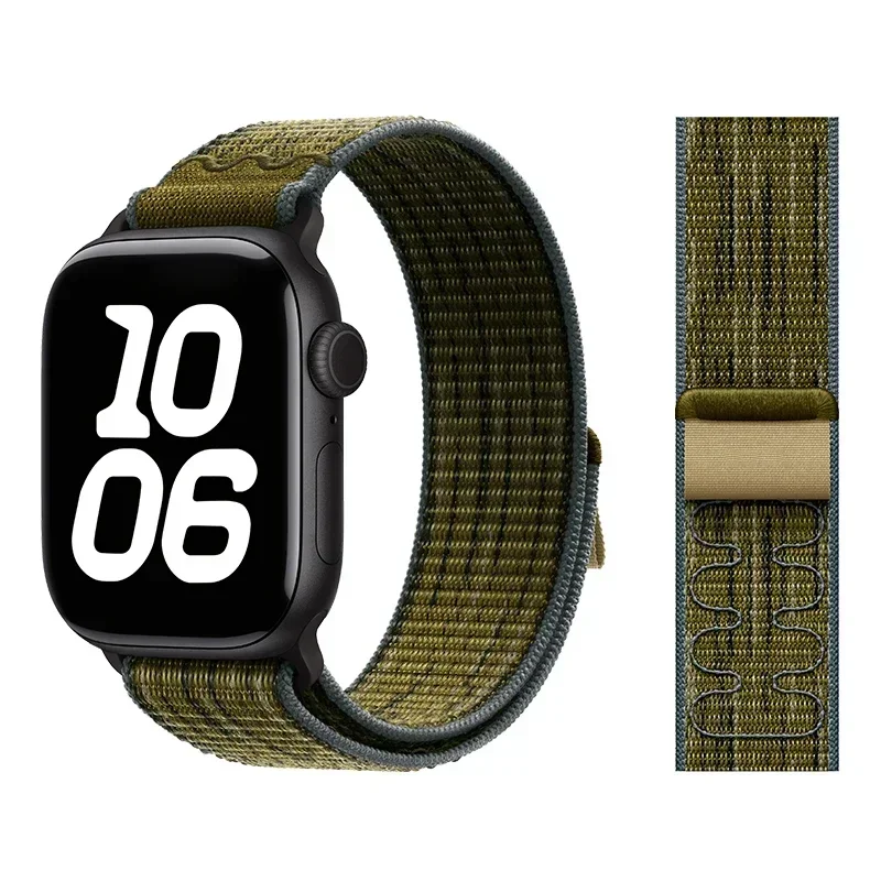 Nylon Loop For Apple Watch Strap 45mm 44mm 49mm 46mm 40mm 41mm 38mm 42mm Correa Bracelet iWatch Series 10 ultra2 6 Se 7 8 9 band