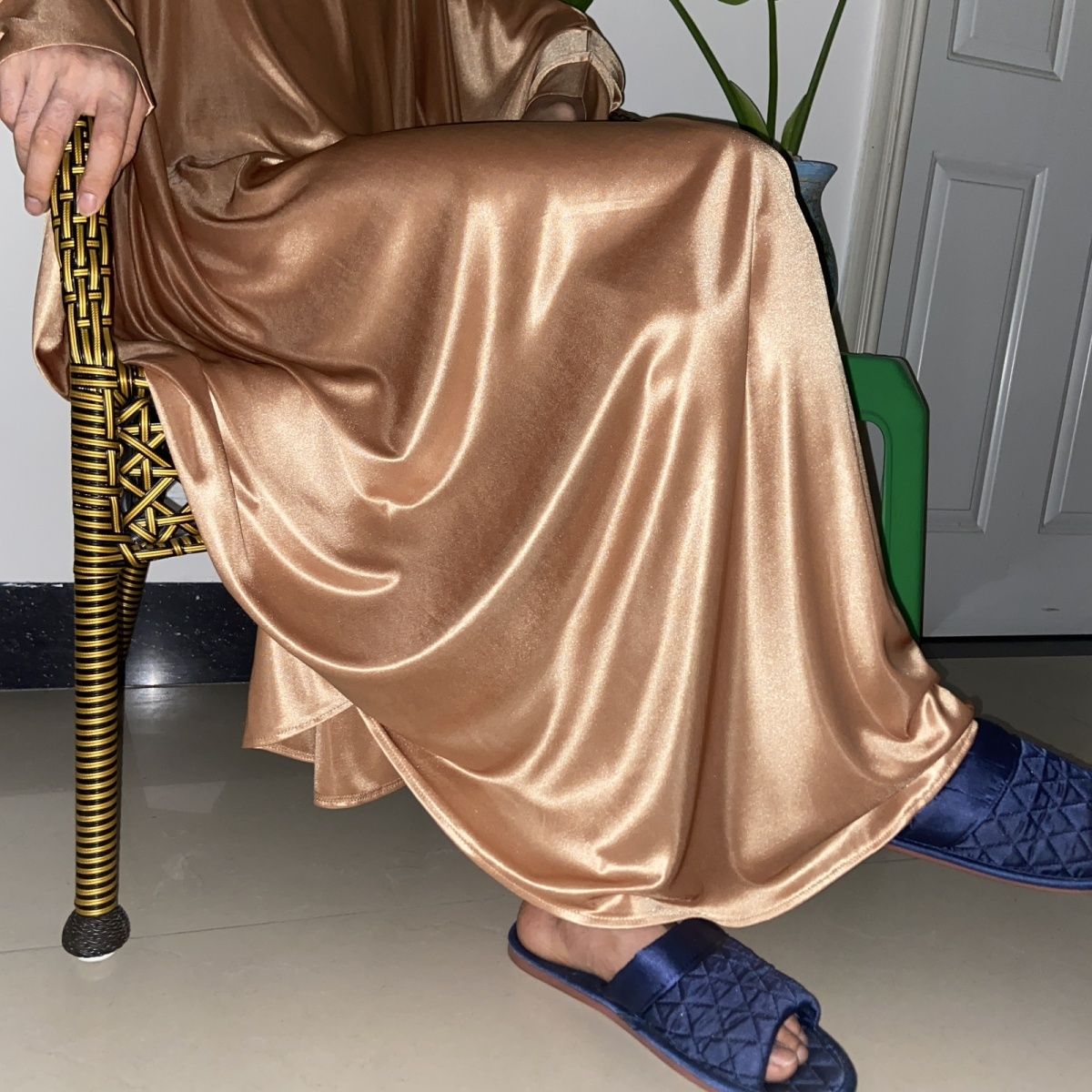 Herren Damen Silky Touch Soft Kapuzen-Kopfbedeckung, langes Fledermausärmelkleid