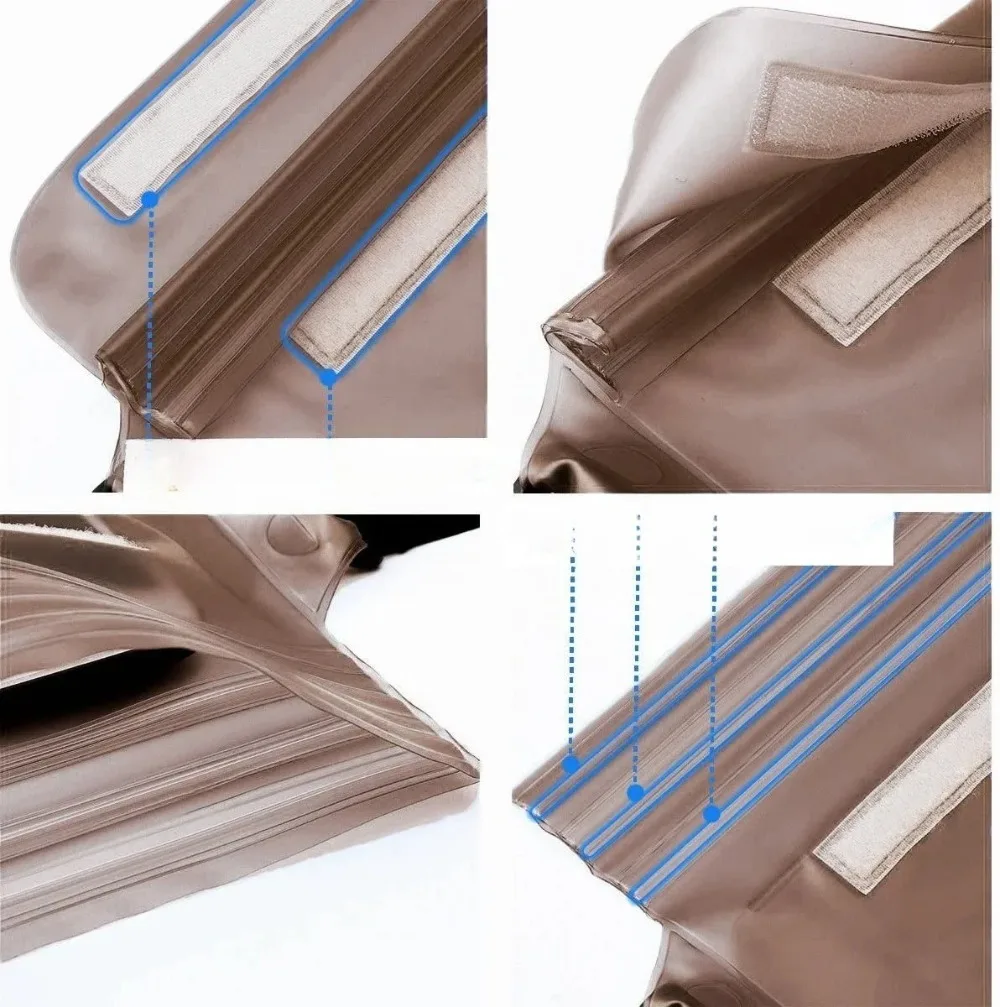 Three-Layer Sealed Waterproof Phone Bag Touch Screen Compatible Waist Bag for Swimming Drifting Diving