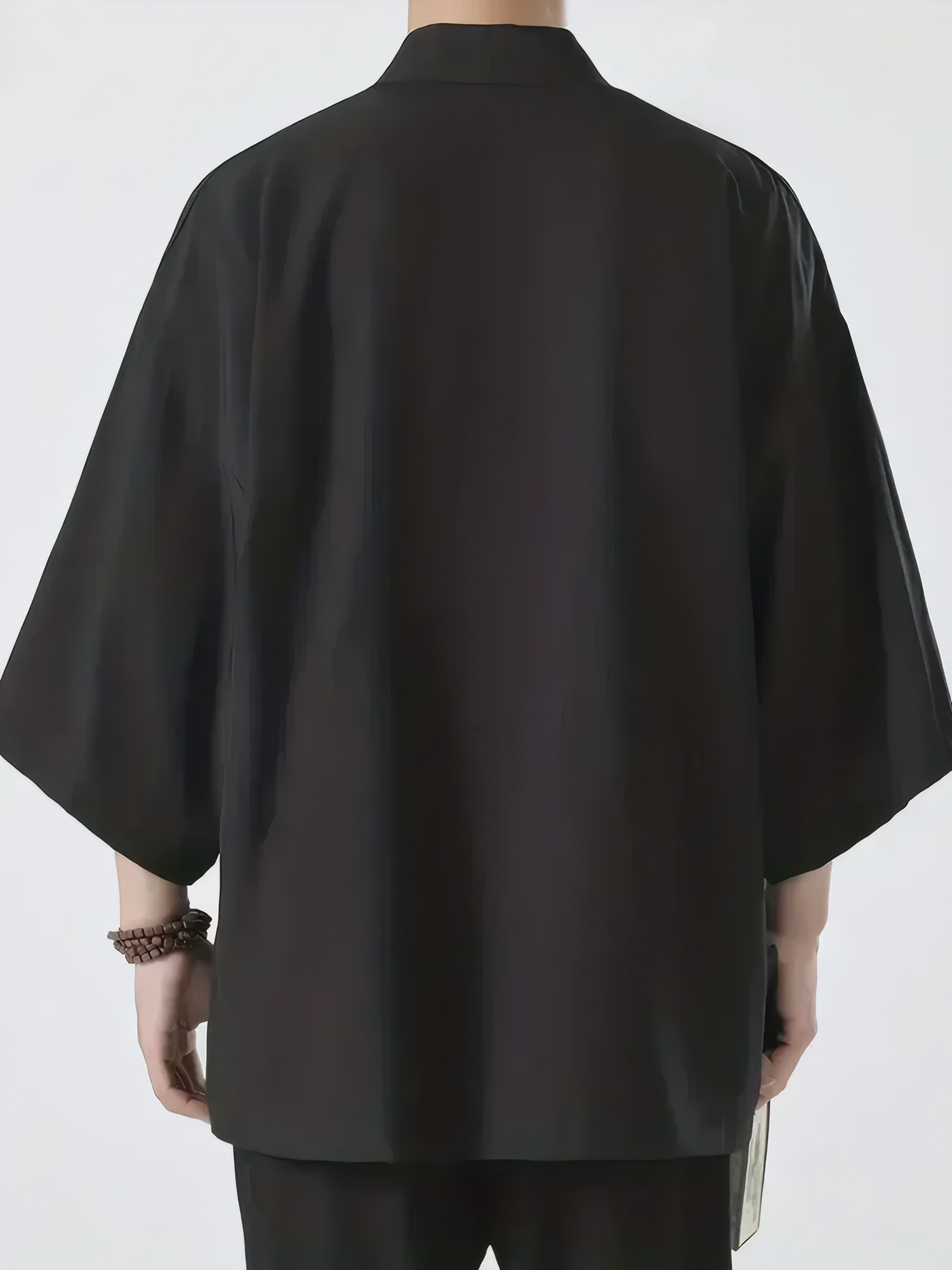 Camicia da uomo nera Camicia Kimono Cardigan Kimono Stile cinese Tradizionale uomo Estate Leggero Kimono giapponese Cardigan da uomo