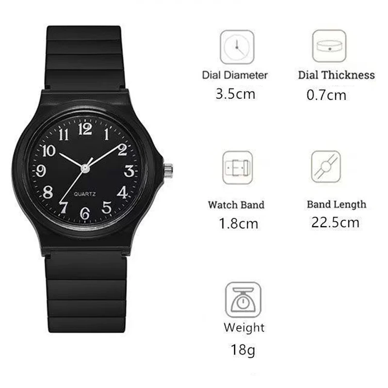 Reloj de examen YIKAZE, correa de silicona, reloj sencillo para mujer, reloj de pulsera de cuarzo para estudiantes, Esfera pequeña redonda resistente al agua para mujer
