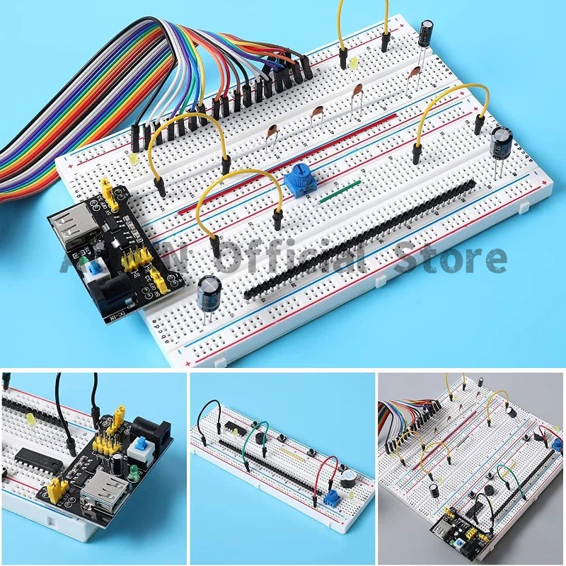 Placa de pruebas MB-102 de 400/830 puntos sin soldadura Placa de pruebas de desarrollo Universal