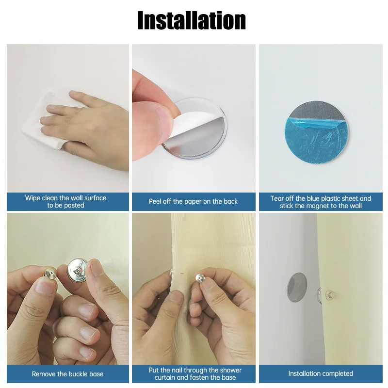 4/8Pairs Curtain Magnetic Button Detachable Curtain Fix Fastener Clip Prevent Light Adjustment Window Screen Close Magnet Buckle