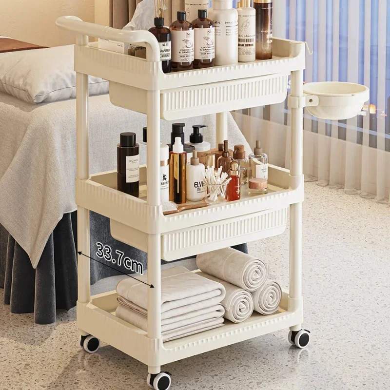 Carrello per attrezzi da barbiere Carrello portaoggetti per strumenti Carrello per bellezza multistrato Attrezzatura per parrucchiere stabile Stoccaggio per salone