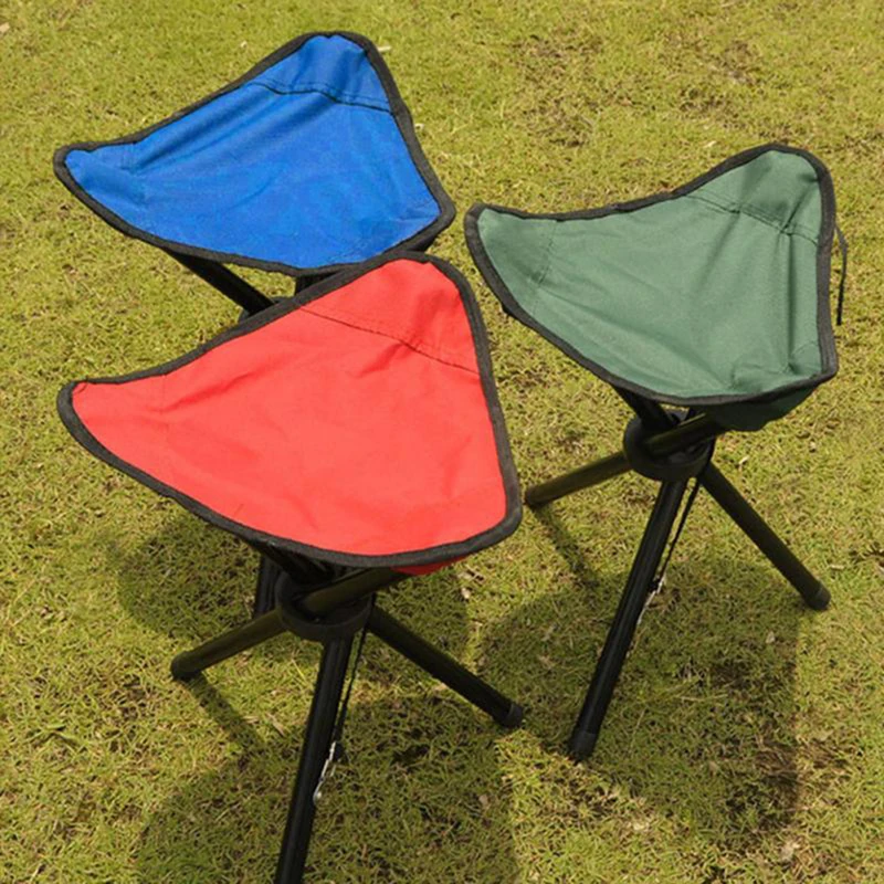 Banqueta tripé dobrável de aço portátil indispensável – multiuso para piquenique, camping, caminhadas e pesca