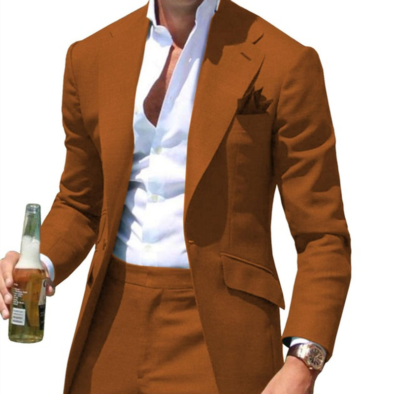 Kostüme Pour Hommes Spitzenkragen Herrenanzüge Kerbgrün Slim Fit Blazer Jacken Hosen 2PCS Kausal Business Hochzeit Bräutigam Tragen