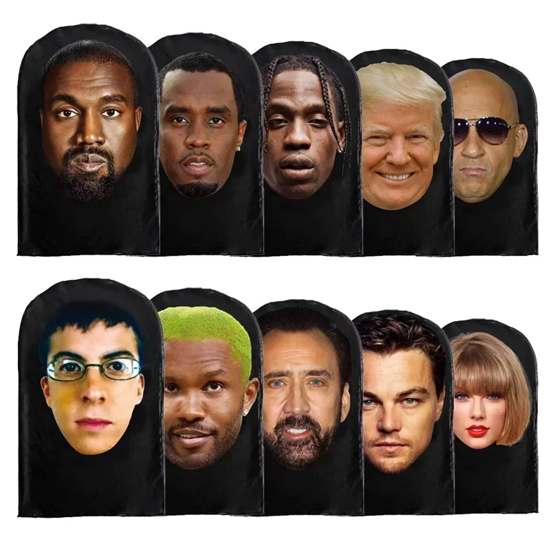 Cosplay 3D Stampato Kanye Maschera Maglia elasticizzata Maschera a pieno facciale Uomo Donna Gioco di ruolo Copricapo Passamontagna moda Halloween Copricapo