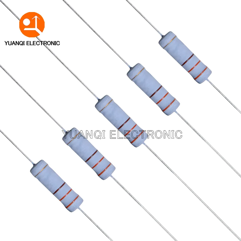 10pcs 5W Resistor de filme de óxido de metal 5% 1R-10M 100R 430R 470R 1K 4.3K 5.1K 10K 33K 47K 100K 1M 150 240 470 ohms Filme de carbono