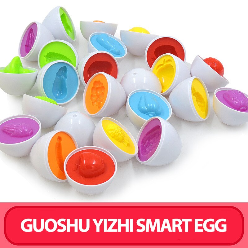 3D Smart Eggs Matching Eggs Puzzle Brinquedos para crianças, Educação Infantil, Forma Cognitiva Cor, Matemática Montessori, 6 pcs