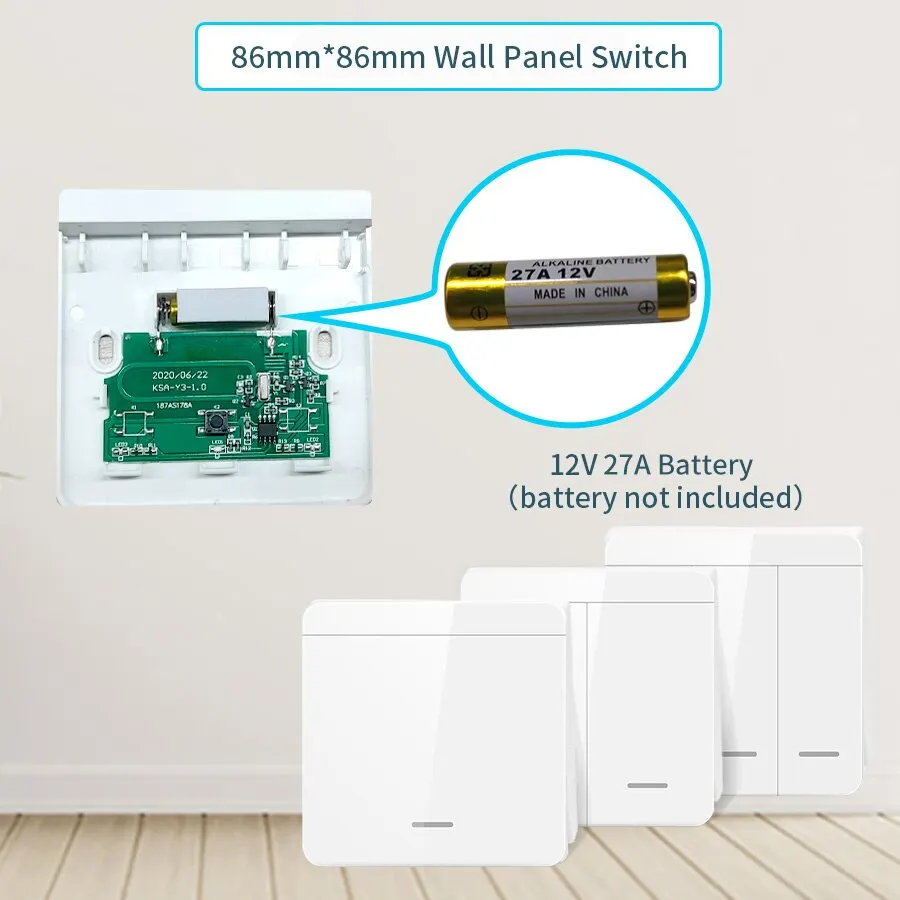 Wireless Light Switch 433MHz Remote Control 1/2/3Gang Interruptor Wall Smart Lighting Switch 10A 110V 220V For Lamp LED