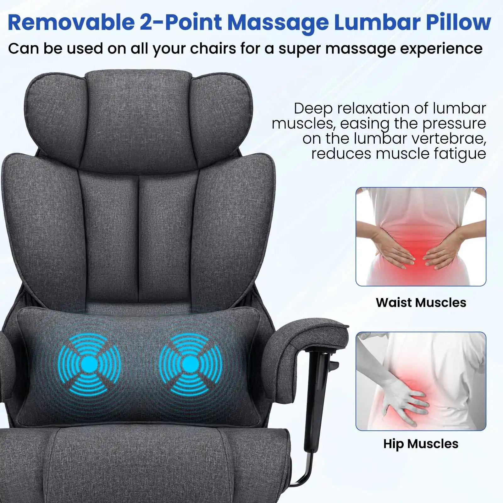 Big and Tall High Back Executive Task Chair Linen Fabric Breathable Keeping you cool Home Office Chairs