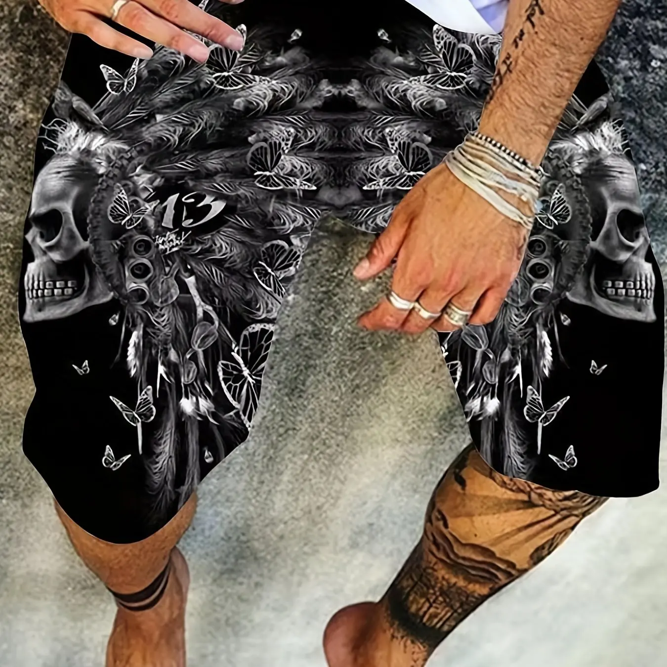 New 3D printed skull print men's sports leisure holiday travel personalized hip-hop cool shorts summer beach shorts S-5XL