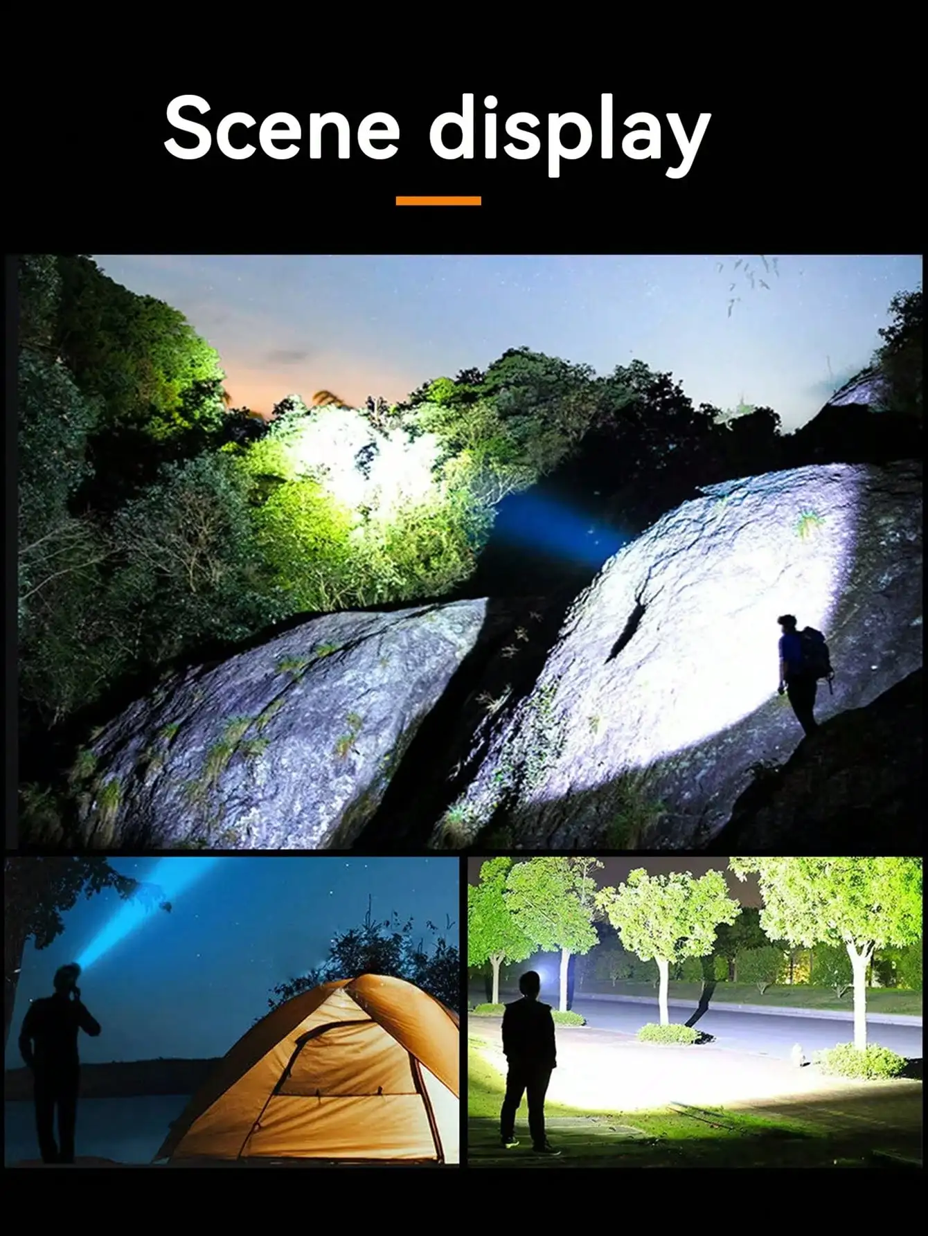 1 unidad, faro LED recargable, 5 LED, recargable por USB, adecuado para acampar al aire libre, exploración, pesca, ciclismo