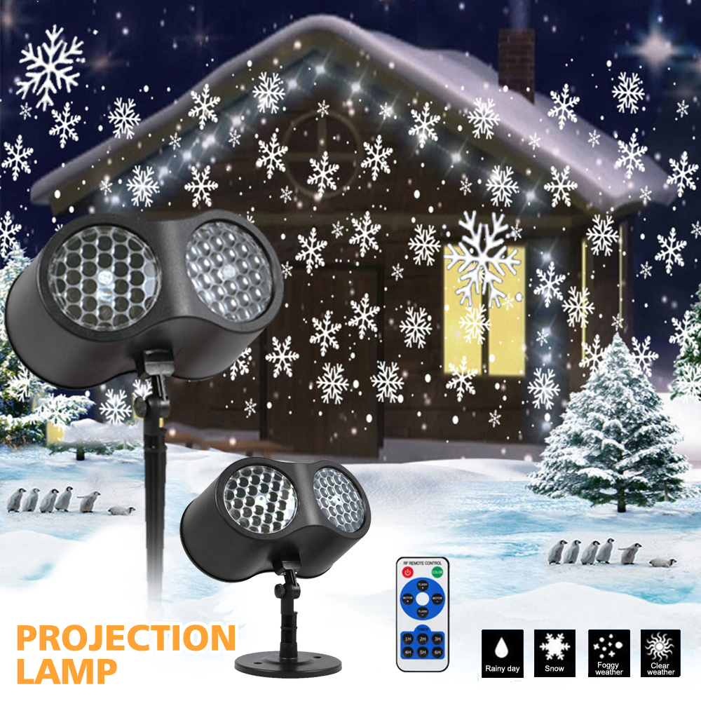 Weihnachten Schneefall Projektor Licht Outdoor Landschaft Licht Fernbedienung Dynamische LED Schneeflocke Projektion Lampe für Neujahr