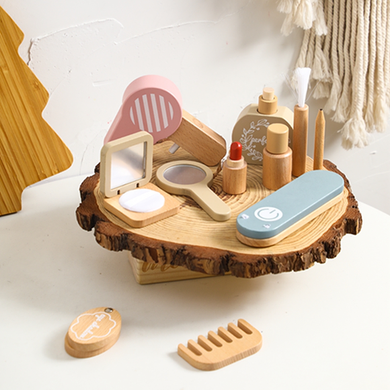 Jouets cosmétiques en bois pour enfants, commode en bois, jouets de maquillage, simulation de maquillage, jouet de simulation pour bébé, maison de jeu pour filles, beauté, mode