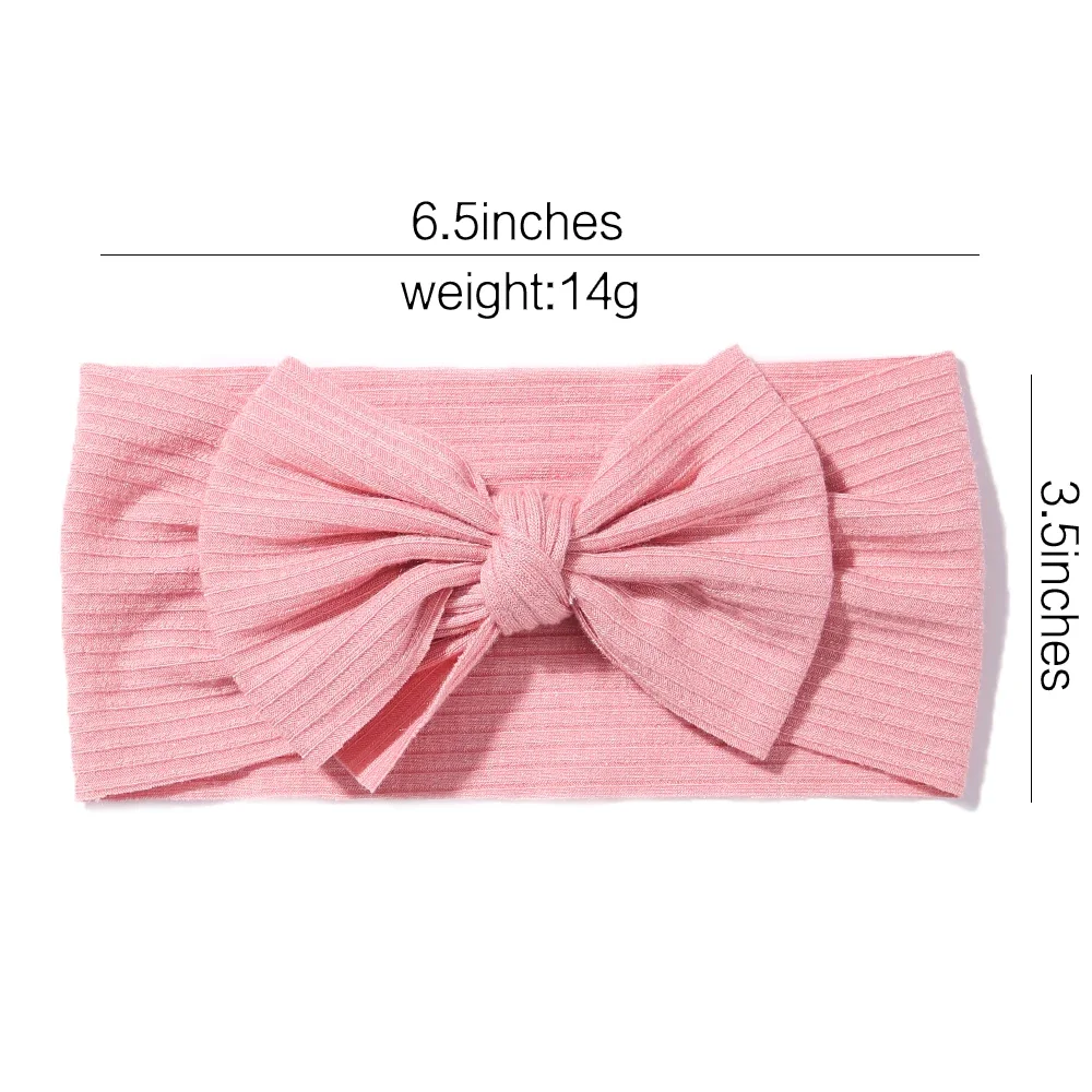3 unids/set de diademas para bebé recién nacido, conjunto de bandas para el pelo con lazo de Color sólido, gorros infantiles de punto suave, turbante elástico, accesorios para el cabello de bebé