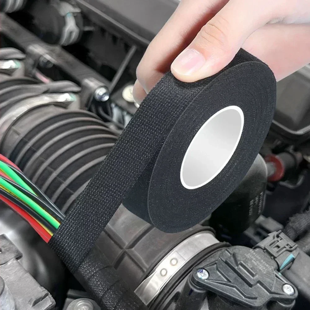 Nastro in tessuto elettrico nero Fascio di cablaggio resistente al calore Isolamento per cablaggio automatico Nastro adesivo per cavo impermeabile