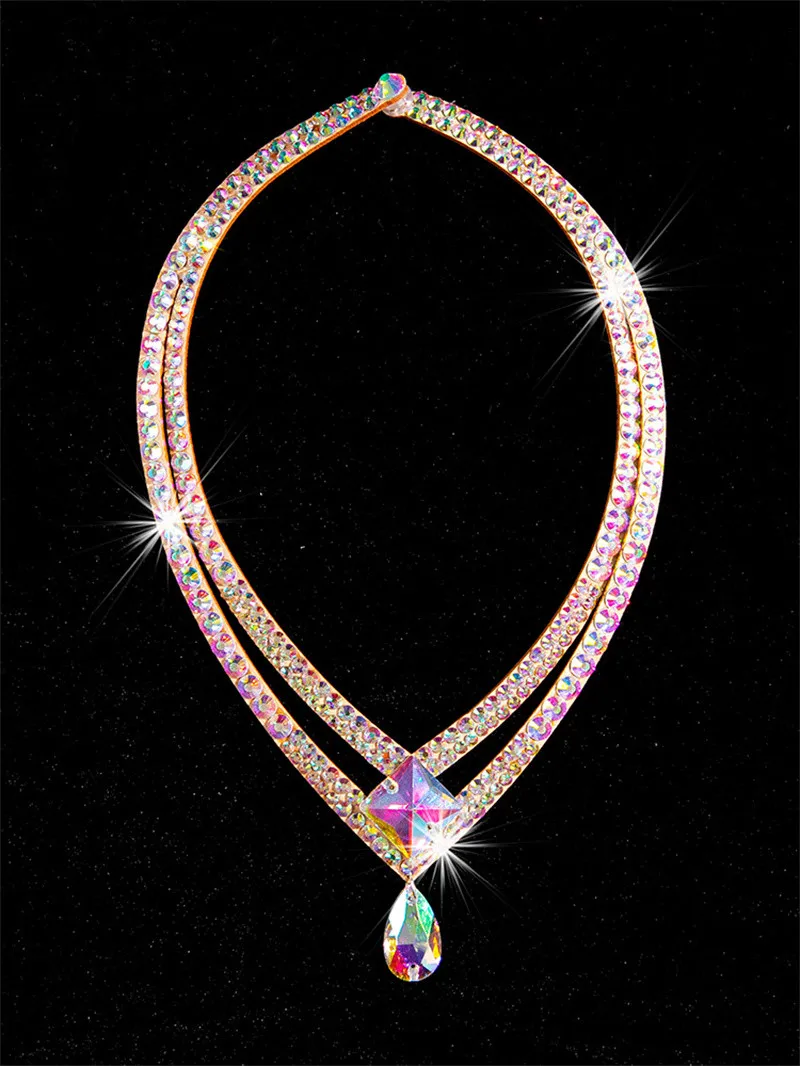 Buikdans Sparkle Ketting Sieraden Competitie Danser Accessoire Shine Dansen Ketting Stage Performance Kostuum Egypte Show