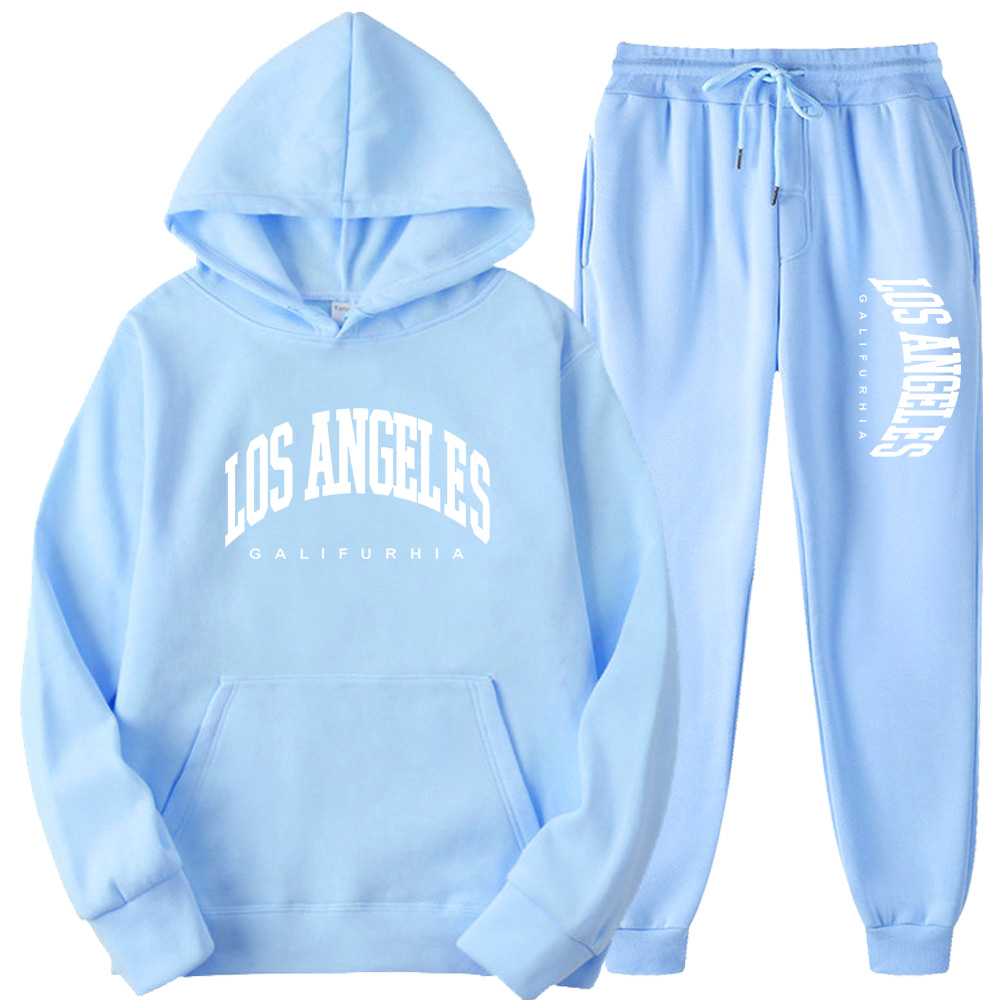 LOS ANGELES GALIFURHIA, trajes deportivos para hombre/mujer, chándal de moda, sudaderas con capucha y pantalones, conjuntos de dos piezas, sudaderas informales para correr, sudadera