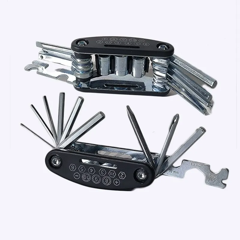 16 in 1 산악 자전거 휴대용 소켓 다목적 렌치 자전거 멀티 도구 스크루 드라이버 오토바이 자전거 수리 도구