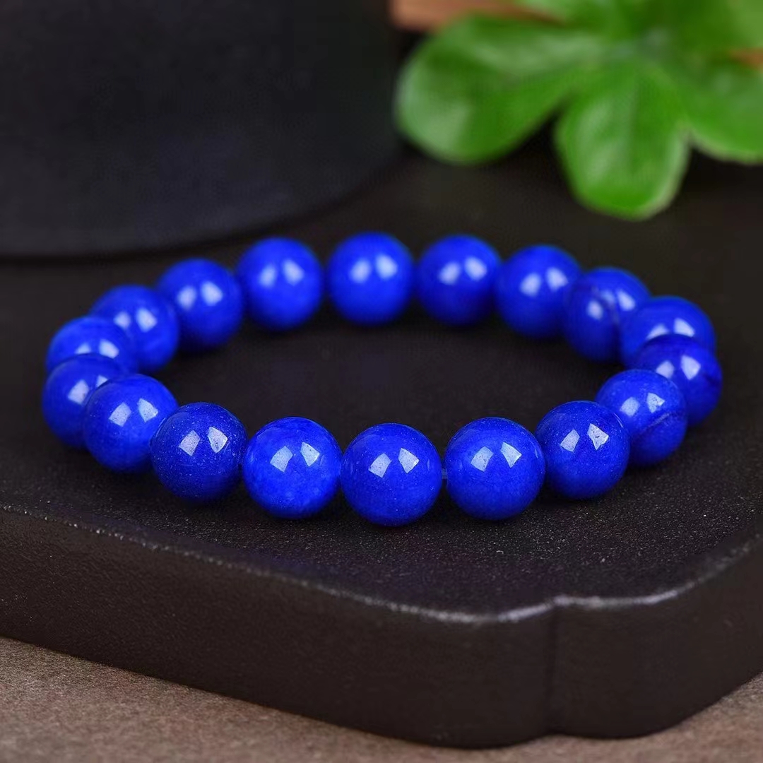 Cadeia Mão Jade de Seda Dourada para Mulheres, Pulseira de Pedra Natural, Contas Redondas, Pulseiras Elásticas Vertente, Encantos Jóias