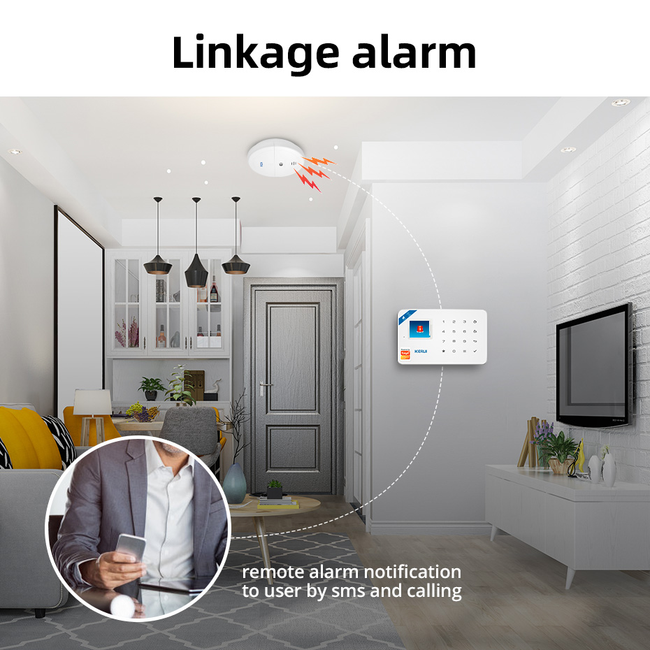 KERUI 433MHZ Nhà Bếp An Ninh Đầu Báo Khói Không Dây Lửa Cảm Biến Báo Động Cho W18 W20 GSM Wifi Hệ Thống Báo Động