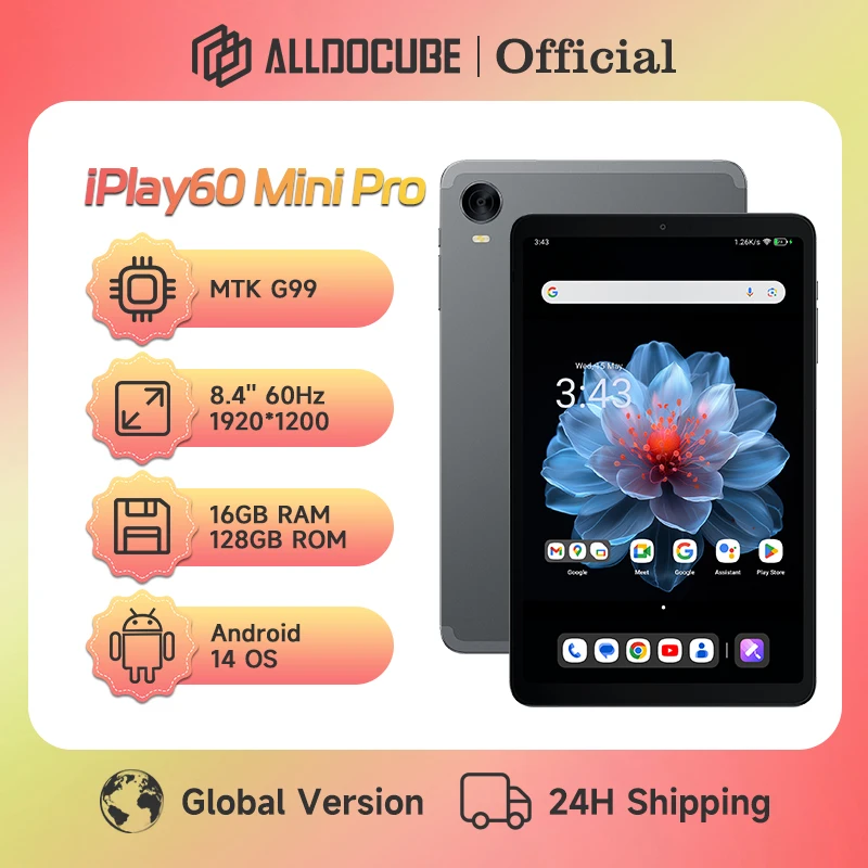 ALLDOCUBE iPlay60 Mini Pro Tablet 8.4 "Display Helio G99 Android 14 16 GB (8 GB + 8 GB Virtueel) RAM 128/256 GB ROM 6050 mAh 4G LTE Tablet