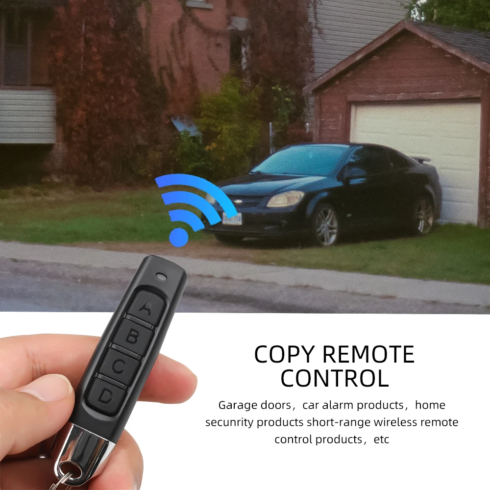 433MHz Clone Remote Control Universal 4Key RF Copy Remote Control Garage Gate Door Opener Remote Key Duplicator for Home Safety