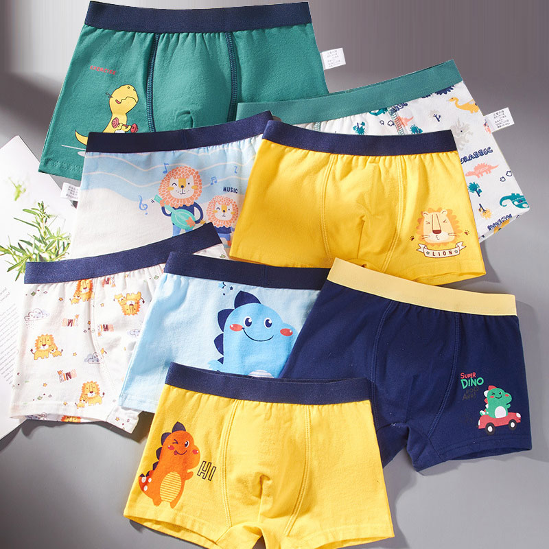 4 pz/lotto Ragazzi Boxer Slip Per Bambini Biancheria Intima di Cotone Baby Boy Mutande Adolescente Cartoon Stampa Morbida Per Bambini Mutandine 2-14T 2023 Nuovo