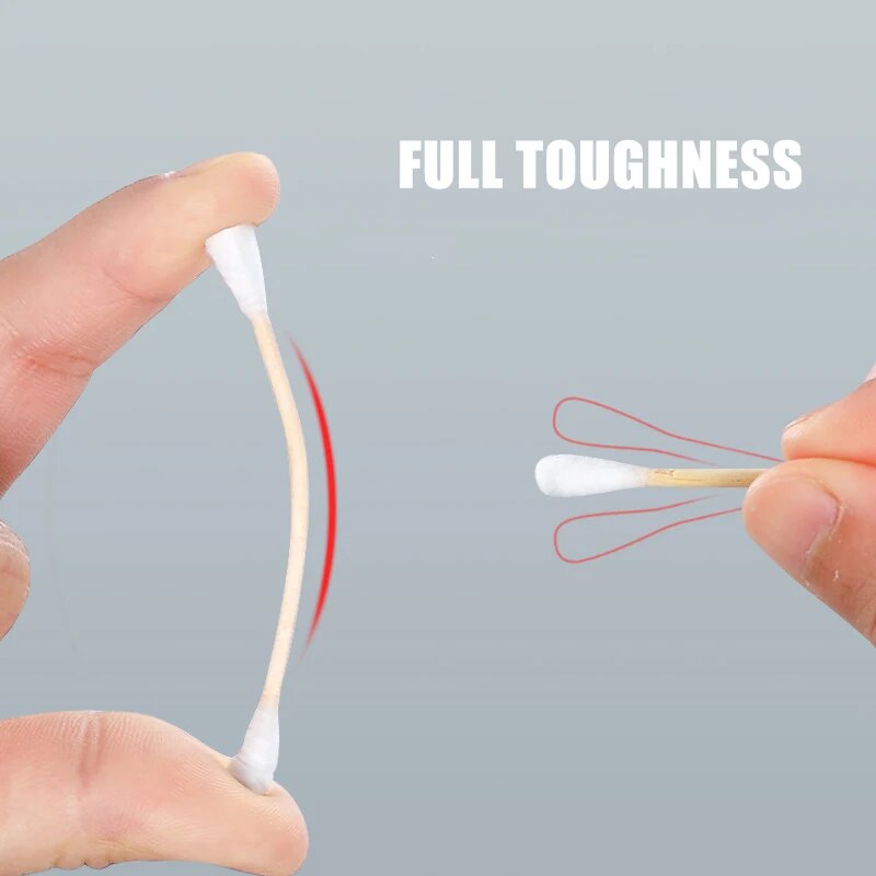 500Pcs Disposable Cotton Swab Box With Double Head Nose Ears Cleaning Women Makeup Tools Daily Cleaning Pet Care Multi-purpose