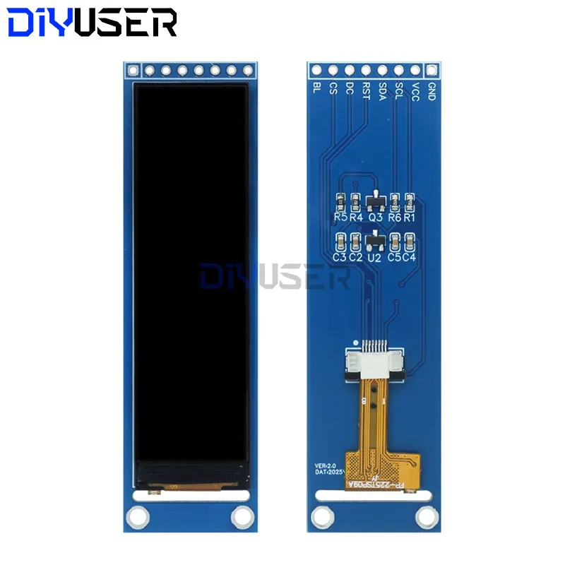 DIYUSER 2.25 インチ TFT 液晶 ST7789 小画面 76*284 モジュール LCD フルビュー SPI カラースクリーン