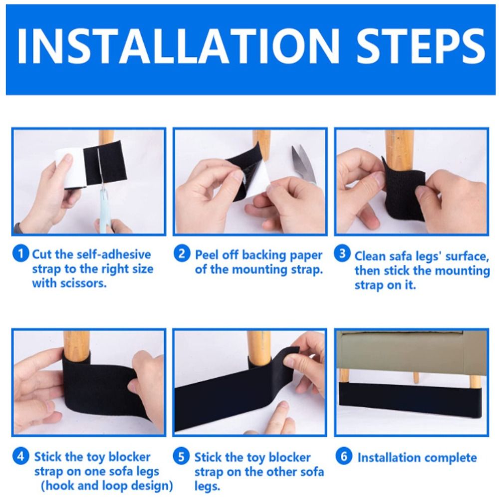 Durable 3/6/10M Sofa Toy Blocker Dustproof Adjustable Sofa Edge Baffle Adhesive Strap Nylon Under Couch Blocker