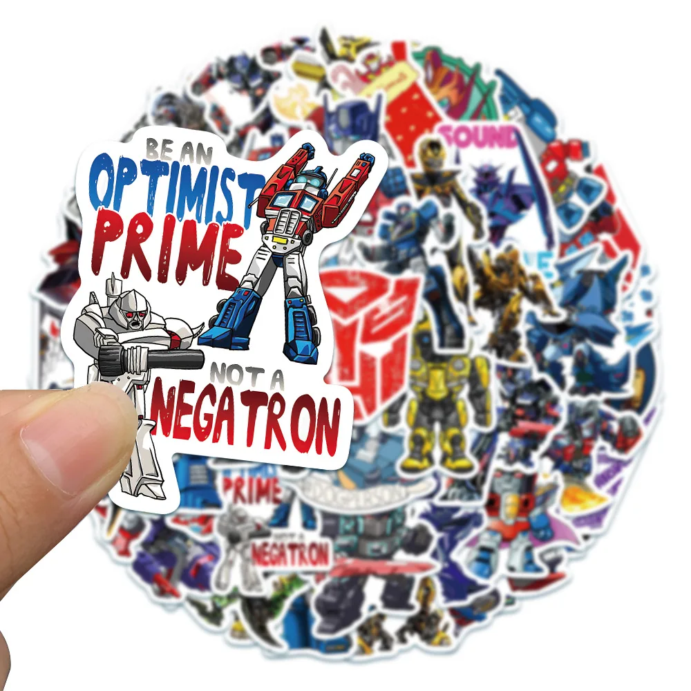50PCS Autobot Transformers สติ๊กเกอร์รถจักรยานยนต์รถสเก็ตบอร์ดแล็ปท็อปกระเป๋าจักรยานกันน้ําสติกเกอร์สําหรับของเล่นเด็ก