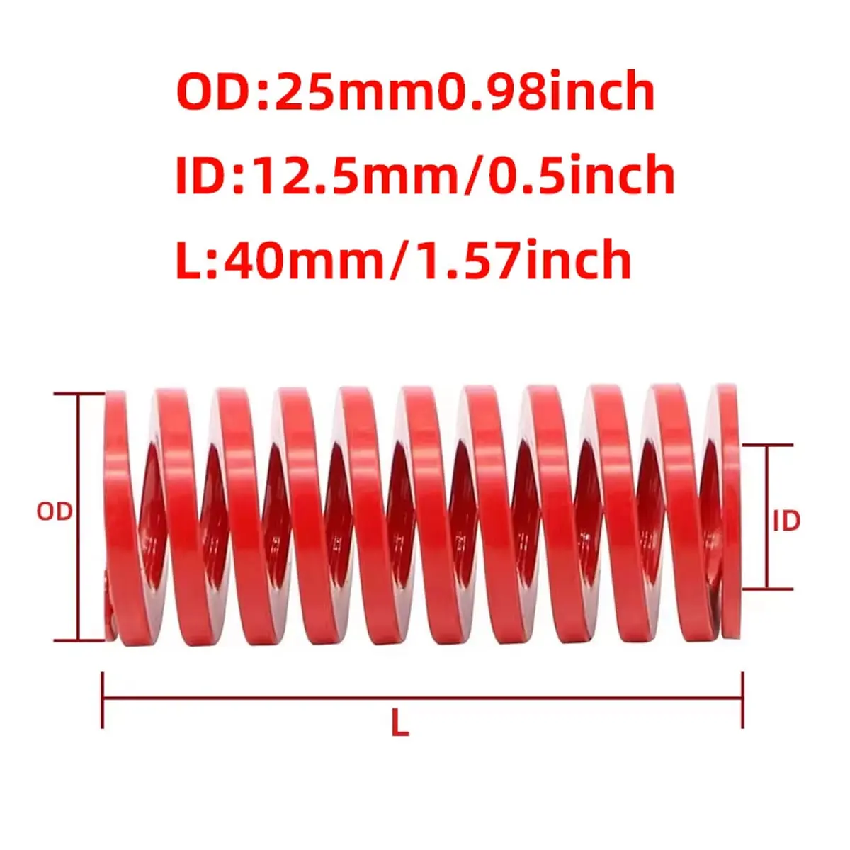 2 pçs para tronco traseiro do carro suporte de suporte barra elevador ferramentas od 25mm vermelho morrer primavera compressão espiral carimbo primavera