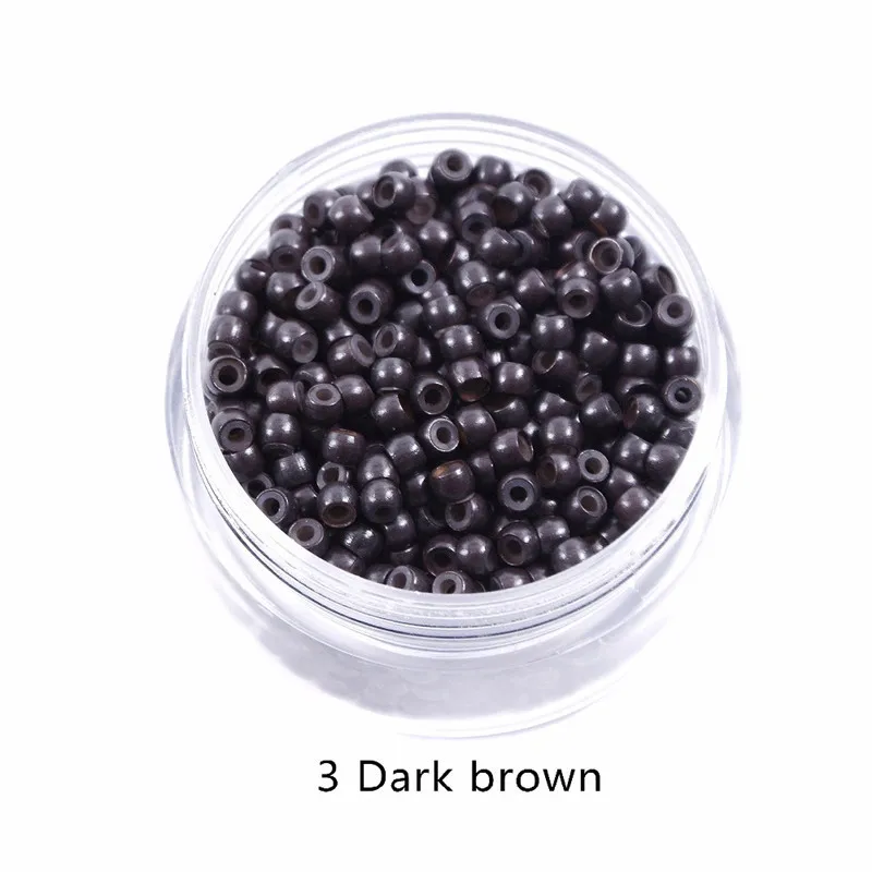 500 pezzi di perline ad anello in rame 3.0mm nano ring beads micro foderato in silicone per estensioni dei capelli