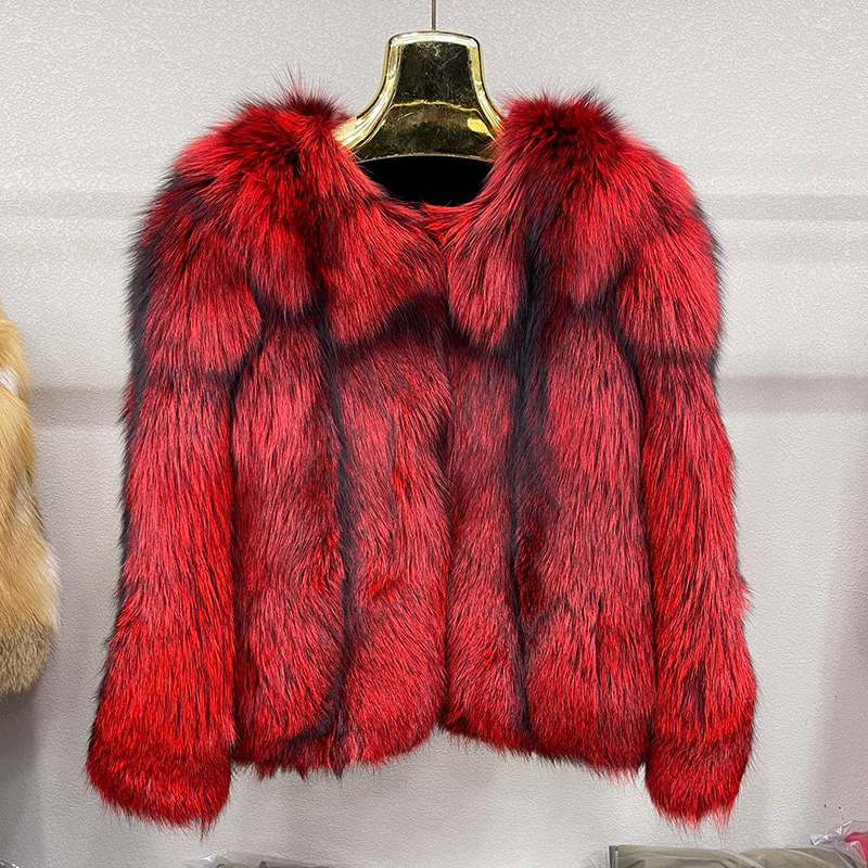 女性用シルバーフォックスファーコート,厚手,柔らかくて暖かい,ジャケット,高級アウターウェア,女性用ファッション,冬,2022