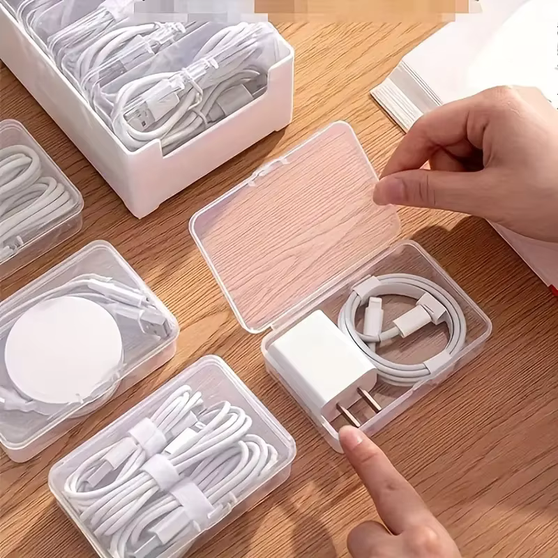 Kabel-Organizer, Aufbewahrungsbox-Set, robuster Kunststoff, für den täglichen Gebrauch, Bürobedarf, Kleinigkeiten, Ladekabel und Aufbewahrung von Mobilgeräten