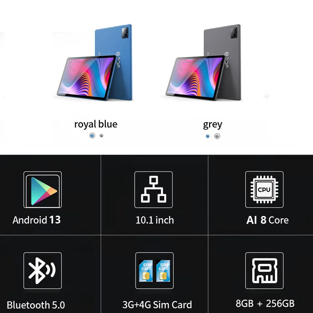 2025 novo google pad 10.1 Polegada comprimidos 2k fhd display octa núcleo 8gb ram 256gb rom duplo 4g lte 5g wifi android tablet pc 8000mah