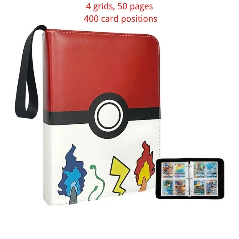 Binder Trading Card for Pokemon, Cartão Collection Binder, Titular dopersonalizado com 50 mangas, 400 bolsos