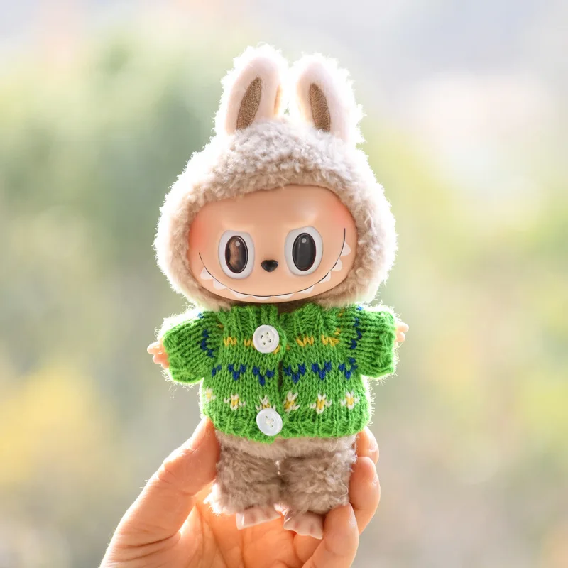 17 ซม.น่ารัก Mini Plush ตุ๊กตาเสื้อผ้าชุดอุปกรณ์เสริมสําหรับเกาหลี Kpop Exo Labubu Idol ตุ๊กตาเสื้อกันหนาวเสื้อผ้า DIY เด็กผู้หญิงของขวัญ