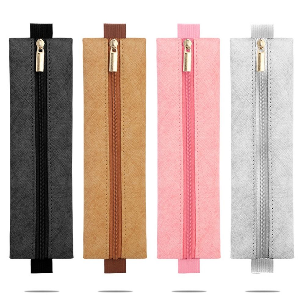 Estojo portátil de grande capacidade, Elastic Buckle Pen Bag, Titular simples Tyvek, Reunião de escritório