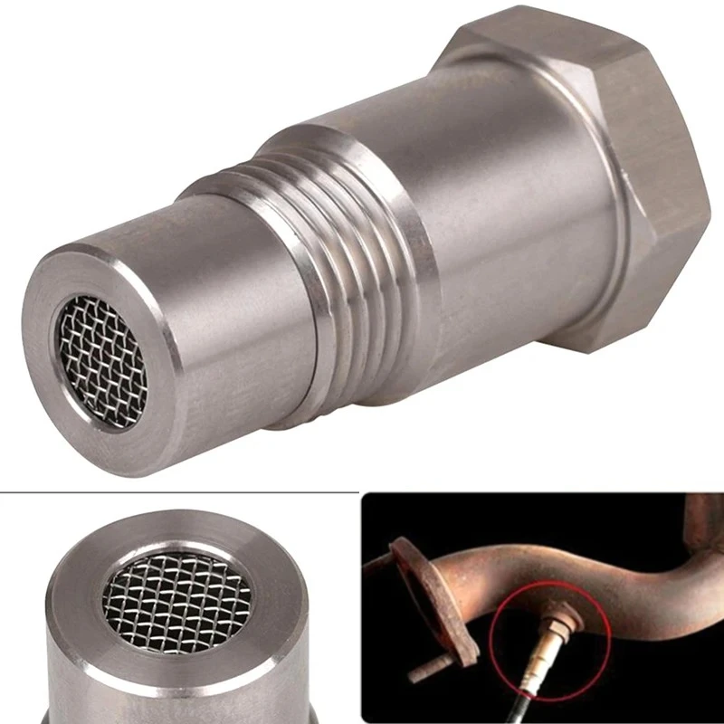 1 pçs mini sensor de catalisador de oxigênio m18x1.5 para automóvel 46.5*16.0*16.9mm prata aço inoxidável durável acessórios do carro