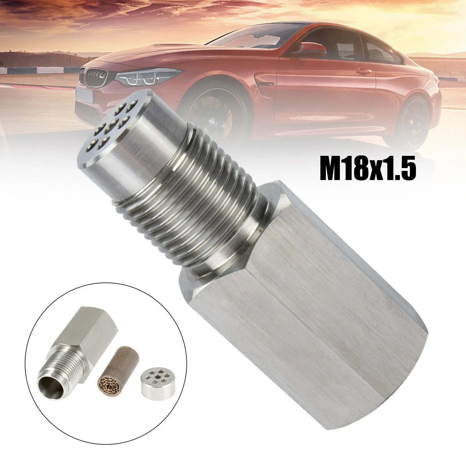 M18X1.5 酸素 O2 センサースペーサーアダプターユニバーサルステンレス鋼延長フィルター CEL ミニ触媒チェックエンジンライト